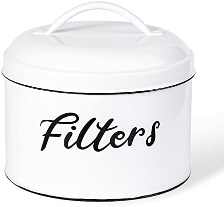 Webake Coffee Filter Holder, Farmhouse White Coffee Filter Storage