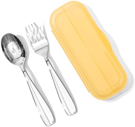 KINGSTONE 2-Piece Large Kids Utensils Set with Case, 18/10 Stainless