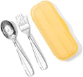 KINGSTONE 2-Piece Large Kids Utensils Set with Case, 18/10 Stainless