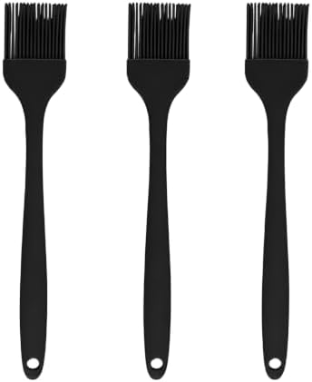 3Pcs Silicone Basting Brush Oil Butter Sauce Pastry Brush, Black