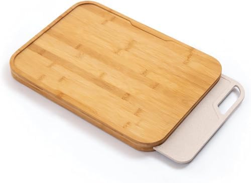 KitchenEdge 2-Piece Nesting Cutting Board Set | Natural Bamboo, Large