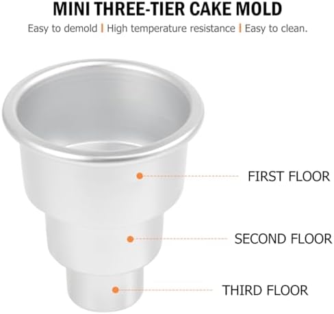 Ipetboom 3-Tier Round Cake Mold Set Small Medium Large Baking Pans for