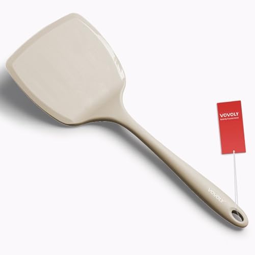 Silicone Pancake Spatula Turner, Lengthened Handle & Seamless Design