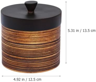 Wooden Tea Storage Tin with Lid for Home Pantry Organization
