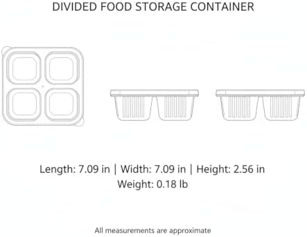 Divided Food Storage Container with Lid, 4-Compartment Snack Organizer