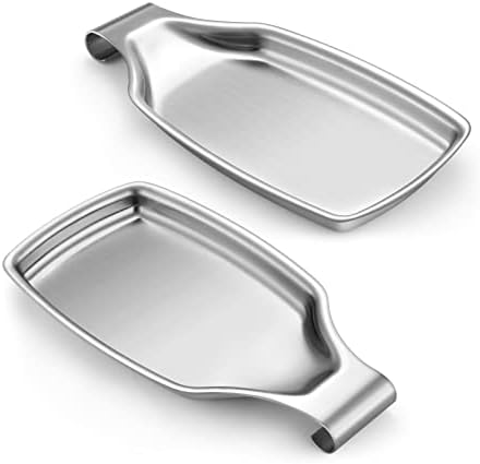 E-far Spoon Rest Set of 2, Stainless Steel Spoon Rest for Stove Top