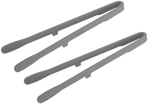 uxcell Silicone Tongs, 2-Pack, Gray