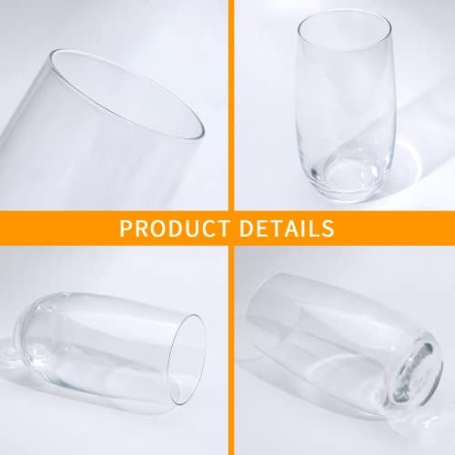 QAPPDA Drinking Glasses Set of 12, 16 oz Highball Glasses with Straws