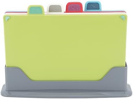 4 Pcs Plastic, Cutting Board Set with Storage Stand Kitchen 4-Color