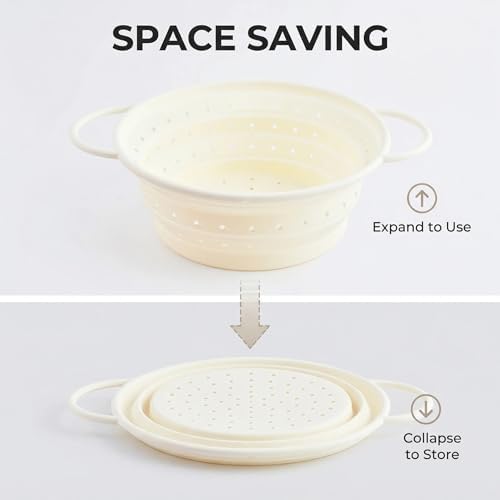 Collapsible Silicone Colander Strainer, Kitchen Drainer