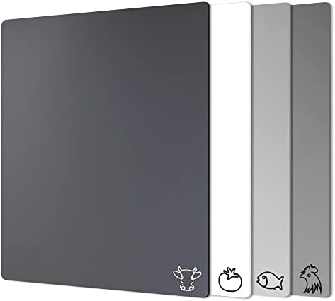 Fotouzy Plastic Cutting Boards with Food Icons, Flexible Cutting Mats