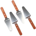 4 Pcs Stainless Steel Pizza Servers with Wooden Handle, Triangular