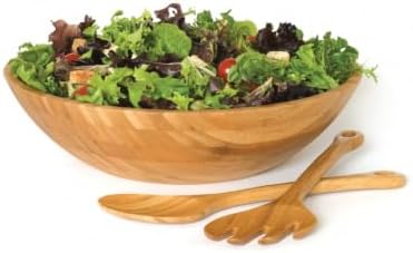 Lipper International Bamboo Salad Bowl with Salad Servers