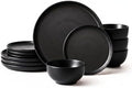 Stoneware Dinnerware Sets Service for 4, 12 pcs Plates and Bowls Set