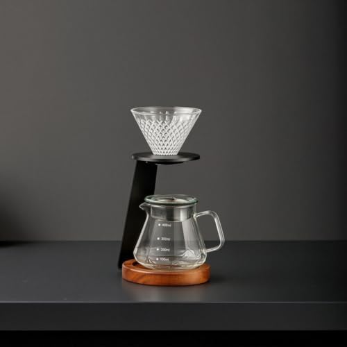 Coffee Stand Pour Over Set Dripper Server Station With Glass Dripper