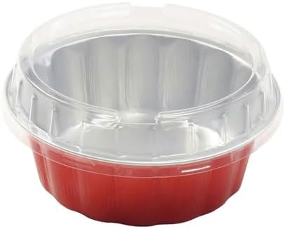 KitchenDance 8 oz Disposable Round Aluminum Foil Pan with Snap-on