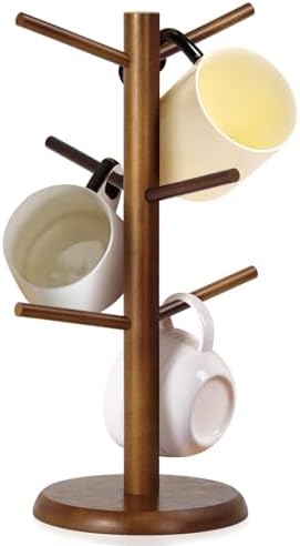 Mug Holder Tree with 6 Hooks (Brown)