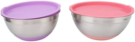Mixing Bowls Set, Stainless Steel 5 Piece Nesting Sizes