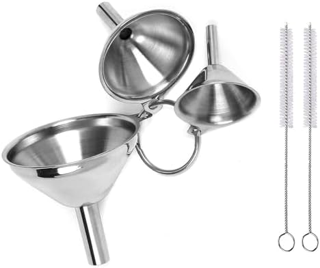 3Pcs Stainless Steel Kitchen Funnel Set Food Grade Metal Small Funnel