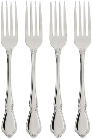 Oneida Chateau Dinner Forks Silverware Set for 4, Flatware
