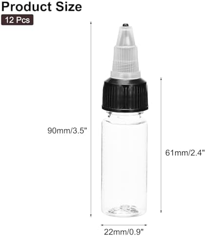 MECCANIXITY 12Pcs 0.5oz/15ml Squeeze Bottles, Clear Dispensing Bottles