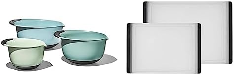 OXO Good Grips 3-Piece Plastic Mixing Bowl Set + OXO Good Grips