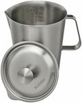 Stainless Steel Measuring Pitcher with Lid, 32 oz / 1L Large Metal Jug