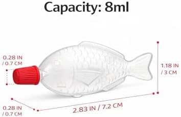 100 Pack Fish-Shaped Soy Sauce Squeeze Bottles, 8ml Mini Condiment