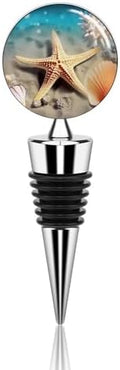 Starfish Coral And Seashell Wine Stopper Vacuum Alloy Wine Bottle