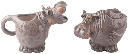 Blue Sky Ceramic 6.5" x 3.5" x 5.25" and 5.5" x 3.5" x 4.25" Hippo