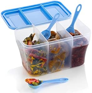 HAPPI Multipurpose Plastic 3 In 1 Masala Box for Kitchen, Spice Boxes