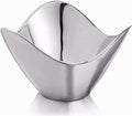 nambe Serve ware Collection Wave Bowl, Silver Serving Bowls, Large