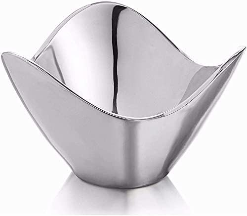 nambe Serve ware Collection Wave Bowl, Silver Serving Bowls, Large
