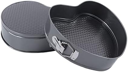 6pcs Heart Shaped Non Stick Springform Pan Set, Stainless Steel Baking