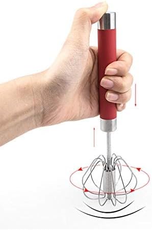 Stainless Steel Semi-automatic Egg Whisk - 3PCS Hand Push Rotary Whisk