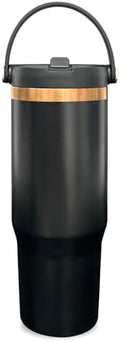 30 oz Tumbler Bulk with Top Handle and Flip Straw Black, 1 Pack