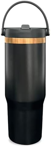 30 oz Tumbler Bulk with Top Handle and Flip Straw Black, 1 Pack