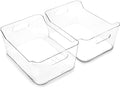 BINO | Plastic Storage Bins, Large - 2 Pack, Clear | THE SOHO COLLECTION | Pantry Organizers and Storage Containers | Fridge Organizer Bins | Kitchen Cabinet Organizer | Medicine Cabinet Bin