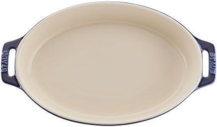 STAUB Ceramic Oval Baking Dish Set, 2-Piece, Dark Blue