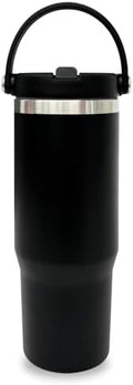 30 oz Tumbler with Handle, Water Bottle with Flip Straw, Black 1 pack