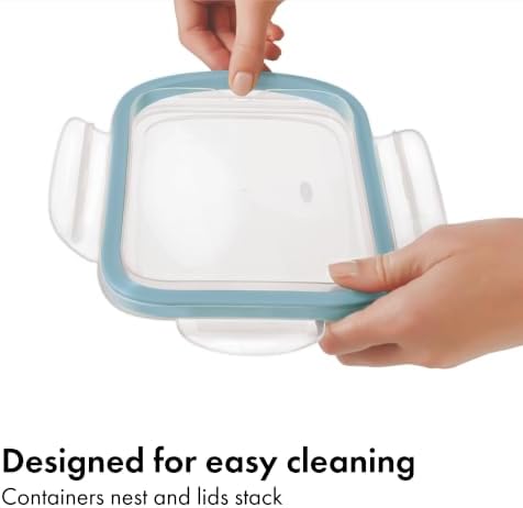 OXO Good Grips 8-Cup Glass Food Storage Container, Arctic Blue