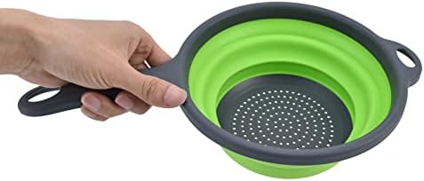 4Pcs Collapsible Strainers for Kitchen with Handle, Foldable Silicone