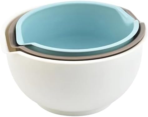 Set of 3 Mixing Bowls with Pour Spout-Nesting Design Saves Space