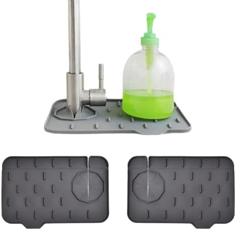 2 Pack Mini Sink Splash Guard, Double Sided Kitchen Faucet Mat