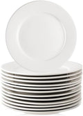 Porcelain Dessert Plates, 12 Pack, White, 6 Inch