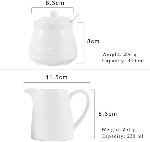 3 in1 Set 250ml/7.8oz Ceramic Milk Frothing Pitchers and 340ml/11.5oz