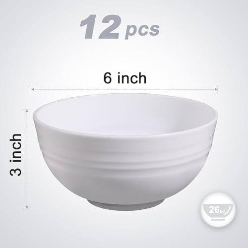 12 Pcs Unbreakable Cereal Bowls Set, 26 Oz Wheat Straw Bowls Set