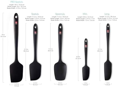DI ORO 5-Piece Silicone Spatula Set, Black