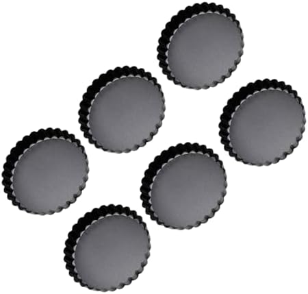 Pack of 6 Tart Pans Removable Bottoms Eggs Tart Molds Non Stick Small