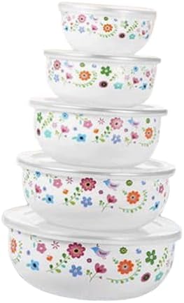 HouseVibe 5 Pieces Mixing Bowl Set with Lids, Nesting Bowls for Food